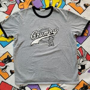 Vtg 90s Disney Snow White Grumpy Ringer Tee